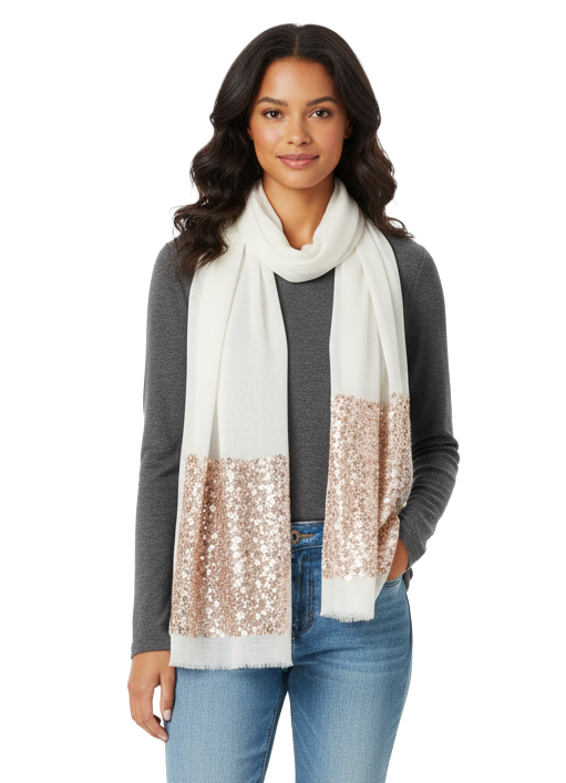 Sequins Beige Scarf
