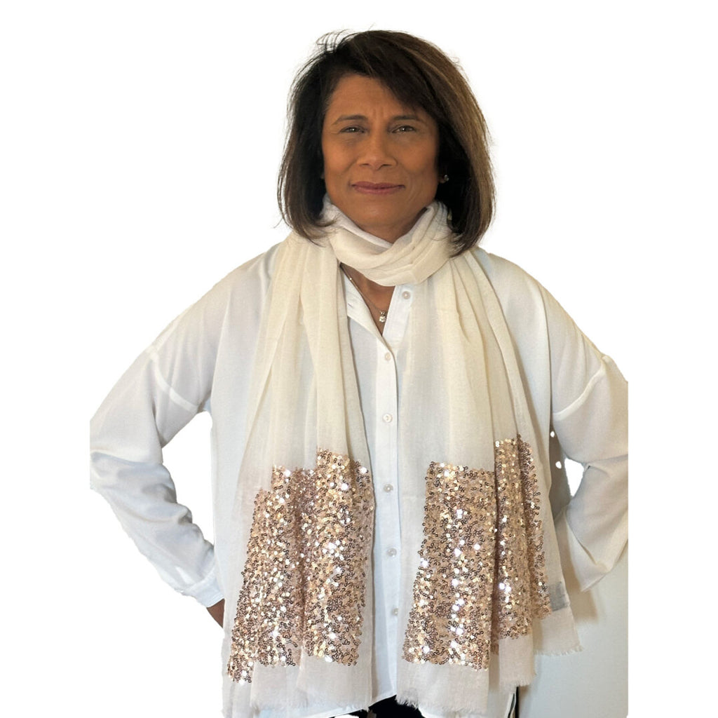 Sequins Beige Scarf