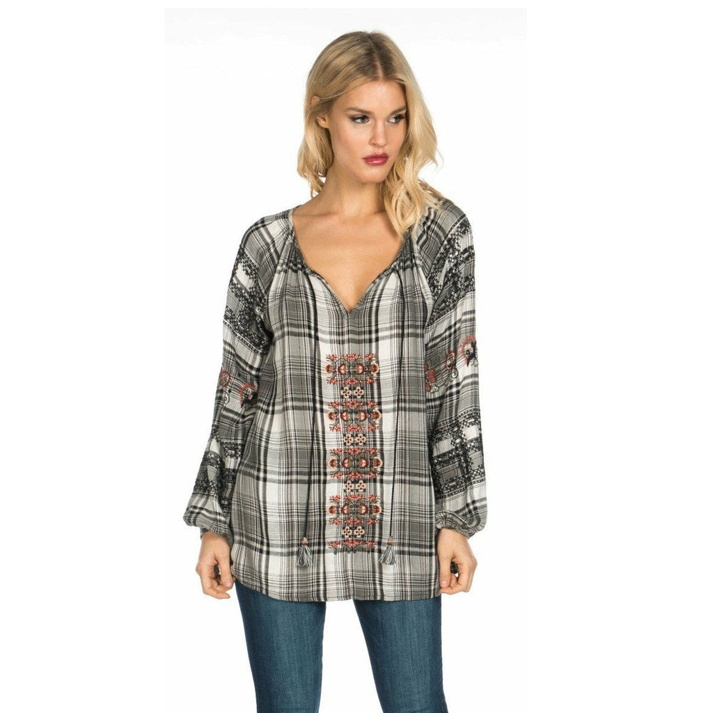 Marie Black White Top tolani