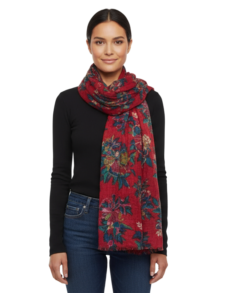 Floral red Scarf