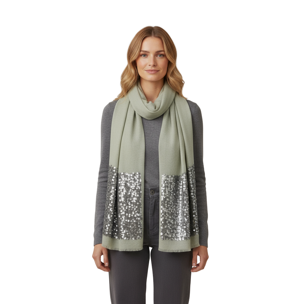 Sequins Grey Scarf